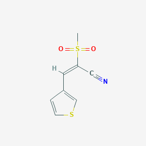 molecular formula C8H7NO2S2 B14908301 2-(Methylsulfonyl)-3-(thiophen-3-yl)acrylonitrile 