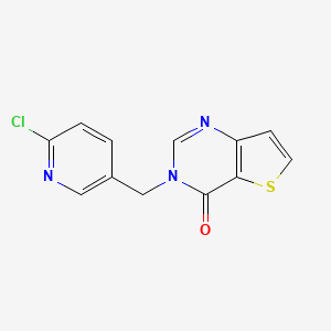 molecular formula C12H8ClN3OS B14908307 3-((6-Chloropyridin-3-yl)methyl)thieno[3,2-d]pyrimidin-4(3h)-one 