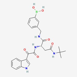 (S)-(3-((2-(2-(1H-Indol-3-yl)-2-oxoacetamido)-4-(tert-butylamino)-4-oxobutanamido)methyl)phenyl)boronic acid