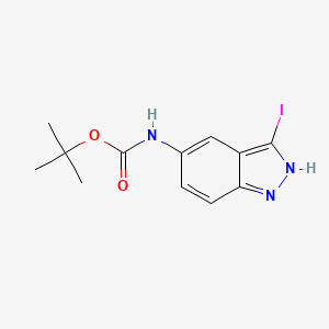 molecular formula C12H14IN3O2 B14908326 tert-butyl 3-iodo-1H-indazol-5-ylcarbamate 