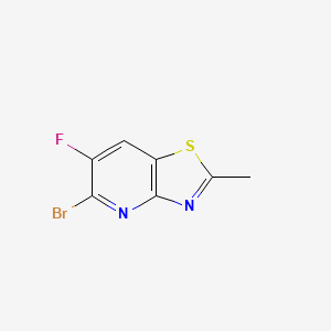 molecular formula C7H4BrFN2S B14908337 5-Bromo-6-fluoro-2-methylthiazolo[4,5-b]pyridine 