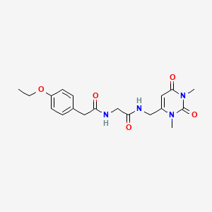 molecular formula C19H24N4O5 B14908357 N-((1,3-dimethyl-2,6-dioxo-1,2,3,6-tetrahydropyrimidin-4-yl)methyl)-2-(2-(4-ethoxyphenyl)acetamido)acetamide 