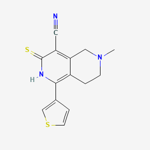 6-Methyl-3-sulfanyl-1-(thiophen-3-yl)-5,6,7,8-tetrahydro-2,6-naphthyridine-4-carbonitrile