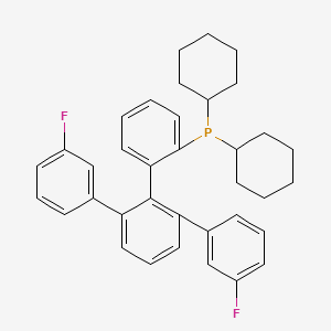 molecular formula C36H37F2P B14908406 [2-[2,6-bis(3-fluorophenyl)phenyl]phenyl]-dicyclohexylphosphane 