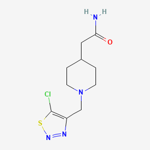 molecular formula C10H15ClN4OS B14908437 2-(1-((5-Chloro-1,2,3-thiadiazol-4-yl)methyl)piperidin-4-yl)acetamide 