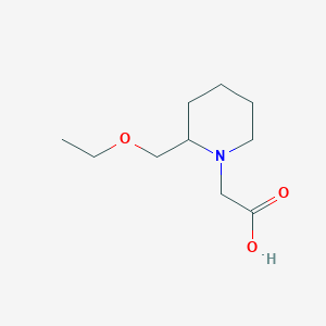 molecular formula C10H19NO3 B1490850 2-(2-(Ethoxymethyl)piperidin-1-yl)acetic acid CAS No. 2006841-06-9