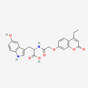 2-(2-((4-ethyl-2-oxo-2H-chromen-7-yl)oxy)acetamido)-3-(5-hydroxy-1H-indol-3-yl)propanoic acid