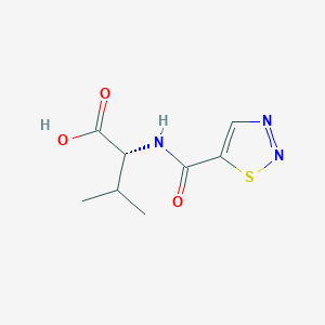 molecular formula C8H11N3O3S B14908537 (2R)-3-methyl-2-(thiadiazole-5-carbonylamino)butanoic acid 