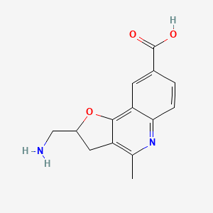 molecular formula C14H14N2O3 B14908545 2-(Aminomethyl)-4-methyl-2,3-dihydrofuro[3,2-c]quinoline-8-carboxylic acid 