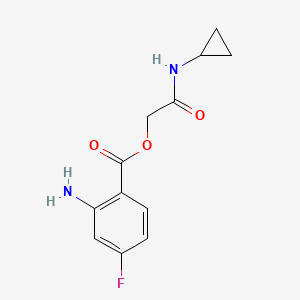 molecular formula C12H13FN2O3 B14908596 2-(Cyclopropylamino)-2-oxoethyl 2-amino-4-fluorobenzoate 