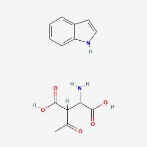 molecular formula C14H16N2O5 B14908635 1H-indole, 2-acetyl-3-aminosuccinate 