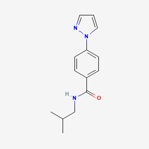 molecular formula C14H17N3O B14908648 n-Isobutyl-4-(1h-pyrazol-1-yl)benzamide 