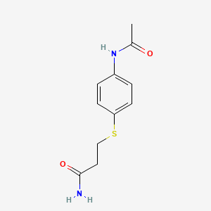 molecular formula C11H14N2O2S B14908651 3-((4-Acetamidophenyl)thio)propanamide 