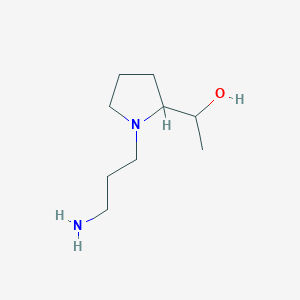 molecular formula C9H20N2O B1490868 1-(1-(3-Aminopropyl)pyrrolidin-2-yl)ethan-1-ol CAS No. 2098096-48-9