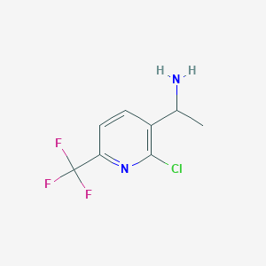 molecular formula C8H8ClF3N2 B1490872 1-(2-Chloro-6-trifluoromethyl-pyridin-3-YL)-ethylamine CAS No. 944904-54-5