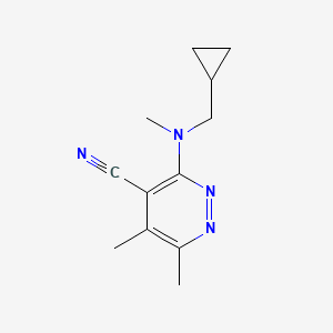 molecular formula C12H16N4 B14908787 3-((Cyclopropylmethyl)(methyl)amino)-5,6-dimethylpyridazine-4-carbonitrile 