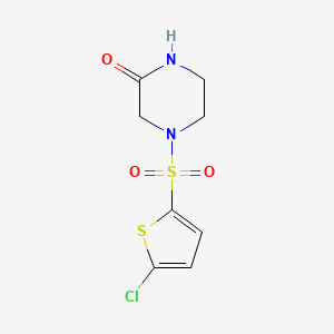 molecular formula C8H9ClN2O3S2 B14908790 4-((5-Chlorothiophen-2-yl)sulfonyl)piperazin-2-one 