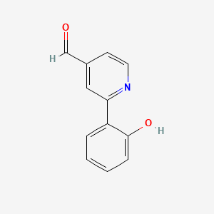 molecular formula C12H9NO2 B14908841 2-(2-Hydroxyphenyl)isonicotinaldehyde 