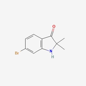 molecular formula C10H10BrNO B14908928 6-Bromo-2,2-dimethylindolin-3-one 