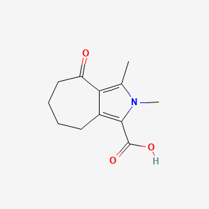 molecular formula C12H15NO3 B14909024 2,3-Dimethyl-4-oxo-2,4,5,6,7,8-hexahydrocyclohepta[c]pyrrole-1-carboxylic acid 