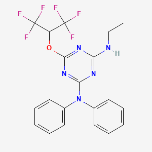 molecular formula C20H17F6N5O B14909029 N'-ethyl-6-[(1,1,1,3,3,3-hexafluoropropan-2-yl)oxy]-N,N-diphenyl-1,3,5-triazine-2,4-diamine 