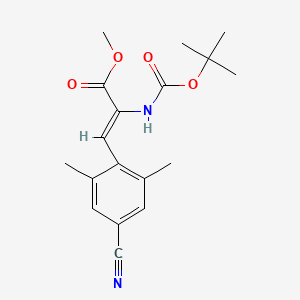 Methyl 2-((tert-butoxycarbonyl)amino)-3-(4-cyano-2,6-dimethylphenyl)acrylate