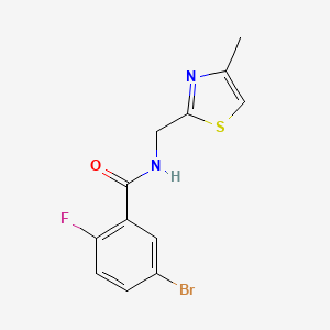 molecular formula C12H10BrFN2OS B14909067 5-Bromo-2-fluoro-N-((4-methylthiazol-2-yl)methyl)benzamide 