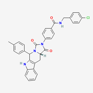 molecular formula C34H27ClN4O3 B14909106 N-[(4-chlorophenyl)methyl]-4-[(15S)-10-(4-methylphenyl)-12,14-dioxo-8,11,13-triazatetracyclo[7.7.0.02,7.011,15]hexadeca-1(9),2,4,6-tetraen-13-yl]benzamide 