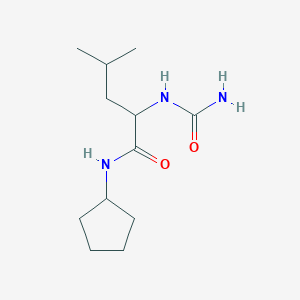 molecular formula C12H23N3O2 B14909116 n-Cyclopentyl-4-methyl-2-ureidopentanamide 