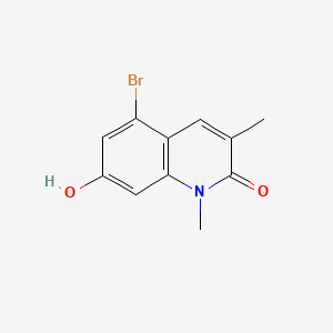 molecular formula C11H10BrNO2 B14909125 5-Bromo-7-hydroxy-1,3-dimethylquinolin-2(1H)-one 