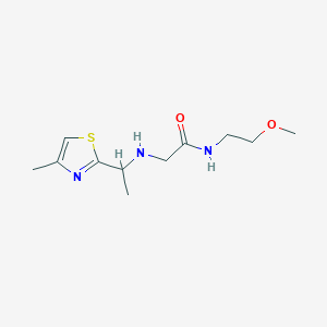 n-(2-Methoxyethyl)-2-((1-(4-methylthiazol-2-yl)ethyl)amino)acetamide