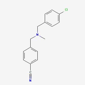 molecular formula C16H15ClN2 B14909144 4-(((4-Chlorobenzyl)(methyl)amino)methyl)benzonitrile 