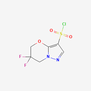 molecular formula C6H5ClF2N2O3S B14909179 6,6-Difluoro-6,7-dihydro-5H-pyrazolo[5,1-b][1,3]oxazine-3-sulfonyl chloride 