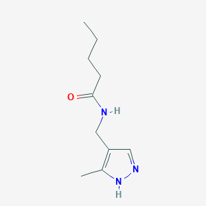 molecular formula C10H17N3O B14909186 n-((3-Methyl-1h-pyrazol-4-yl)methyl)pentanamide 