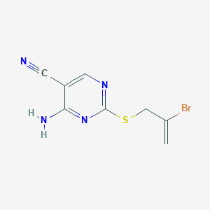 molecular formula C8H7BrN4S B14909202 4-Amino-2-((2-bromoallyl)thio)pyrimidine-5-carbonitrile 