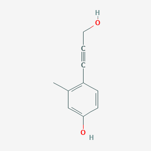 molecular formula C10H10O2 B14909266 4-(3-Hydroxyprop-1-yn-1-yl)-3-methylphenol 