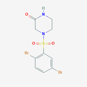 molecular formula C10H10Br2N2O3S B14909271 4-((2,5-Dibromophenyl)sulfonyl)piperazin-2-one 