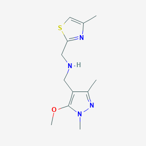 molecular formula C12H18N4OS B14909274 1-(5-Methoxy-1,3-dimethyl-1h-pyrazol-4-yl)-N-((4-methylthiazol-2-yl)methyl)methanamine 