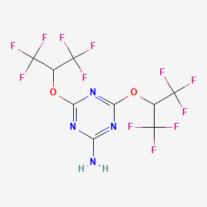 molecular formula C9H4F12N4O2 B14909285 4,6-Bis[2,2,2-trifluoro-1-(trifluoromethyl)ethoxy]-1,3,5-triazin-2-amine 