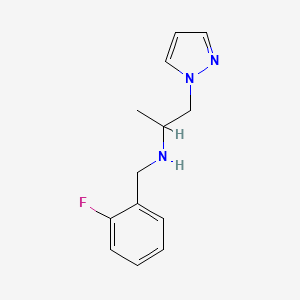 molecular formula C13H16FN3 B14909286 n-(2-Fluorobenzyl)-1-(1h-pyrazol-1-yl)propan-2-amine 