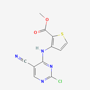 Methyl 3-((2-chloro-5-cyanopyrimidin-4-yl)amino)thiophene-2-carboxylate