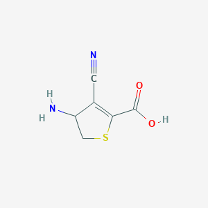 molecular formula C6H6N2O2S B14909313 4-Amino-3-cyano-4,5-dihydrothiophene-2-carboxylic acid 