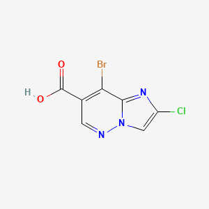 molecular formula C7H3BrClN3O2 B14909361 8-Bromo-2-chloroimidazo[1,2-b]pyridazine-7-carboxylic acid 