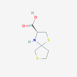 molecular formula C7H11NO2S2 B14909380 (3R)-1,7-dithia-4-azaspiro[4.4]nonane-3-carboxylic acid 