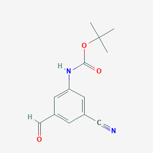 molecular formula C13H14N2O3 B14909411 tert-Butyl (3-cyano-5-formylphenyl)carbamate 