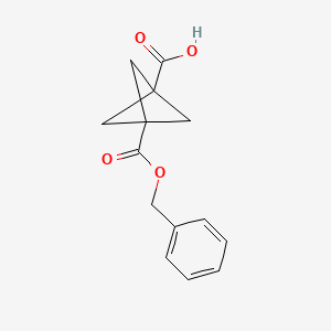 molecular formula C14H14O4 B14909412 3-((Benzyloxy)carbonyl)bicyclo[1.1.1]pentane-1-carboxylic acid 