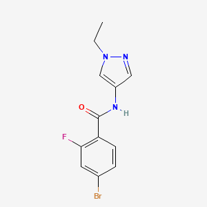 molecular formula C12H11BrFN3O B14909415 4-bromo-N-(1-ethyl-1H-pyrazol-4-yl)-2-fluorobenzamide 