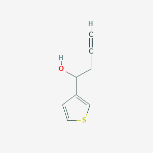 molecular formula C8H8OS B14909425 1-(Thiophen-3-yl)but-3-yn-1-ol 