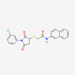 2-{[1-(3-chlorophenyl)-2,5-dioxopyrrolidin-3-yl]sulfanyl}-N-(naphthalen-2-yl)acetamide