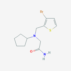 molecular formula C12H17BrN2OS B14909450 2-(((3-Bromothiophen-2-yl)methyl)(cyclopentyl)amino)acetamide 